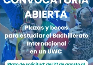 cartel de fundación ONCE con información sobre la beca de bachillerato internacional