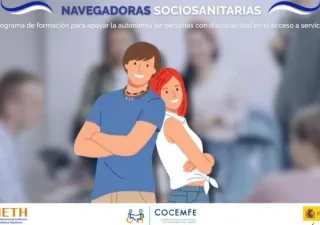 Cartel de FNETH sobre el proyecto, con los logos de las entidades organizadoras.