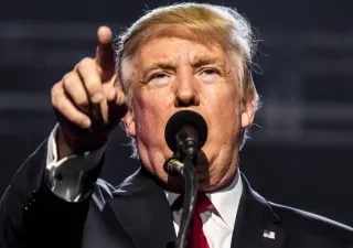 Donald Trump en una conferencia