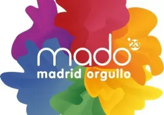 Unas flores con los colores del orgullo gay y texto que dice mado 23