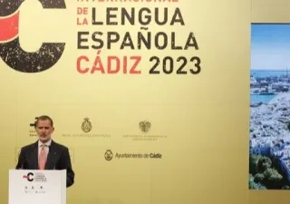 El Rey durante su intervención en la inauguración del IX Congreso Internacional de la Lengua Española (CILE) que tuvo lugar en Cádiz, en 2023