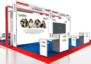 Stand de inserta empleo, recreación con inteligencia artificial