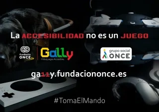 titulo "la accesibilidad no es un juego" mas logos de Gally y ONCE