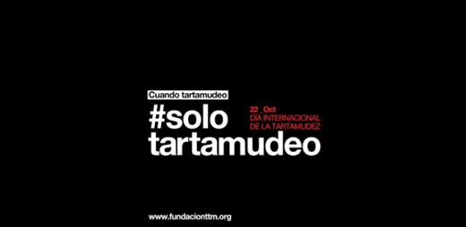 Pantallazo del vídeo con el título de la Campaña Solo Tartamudeo de la Fundación española de la Tartamudez